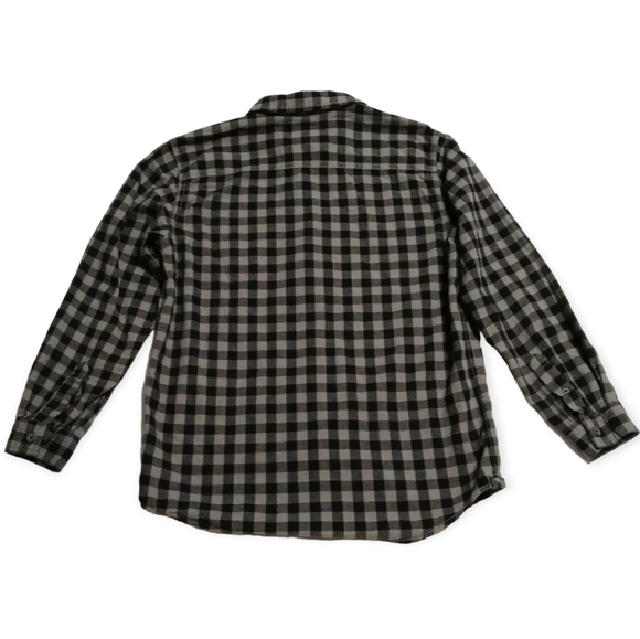 Cherokee Boys Plaid Button-Down Shirt. Size L/G 12-14. Black and Gray - Picture 9 of 12
